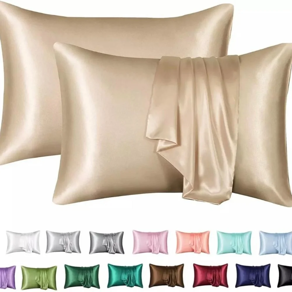 Set of 2 Satin Pillowcase Queen Size - Picture 1 of 1